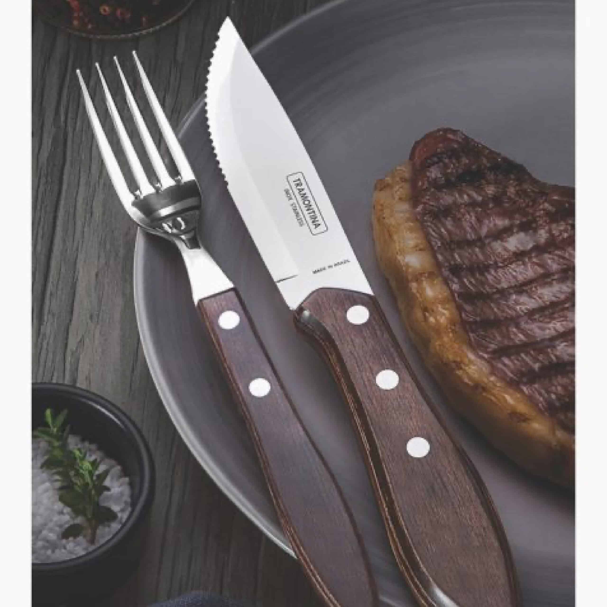 Steak Line 4 pcs Set with 2 pcs of 5 inches Forged Knives and 2 pcs ...