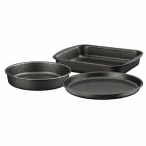 Tramontina Paris 3 Pieces Black Aluminum Roasting Pan Set with Interior and Exterior Starflon Max PFOA Free Nonstick Coating