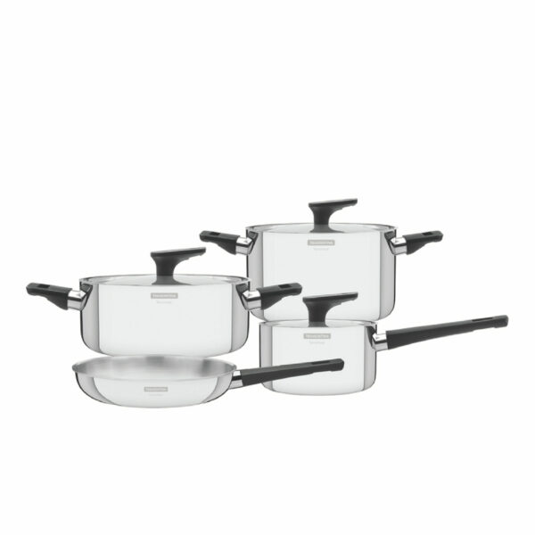 Tramontina Grano Bakelite Stainless Steel 7 Pieces Cookware Set with Tri-ply Body and Bakelite Handles