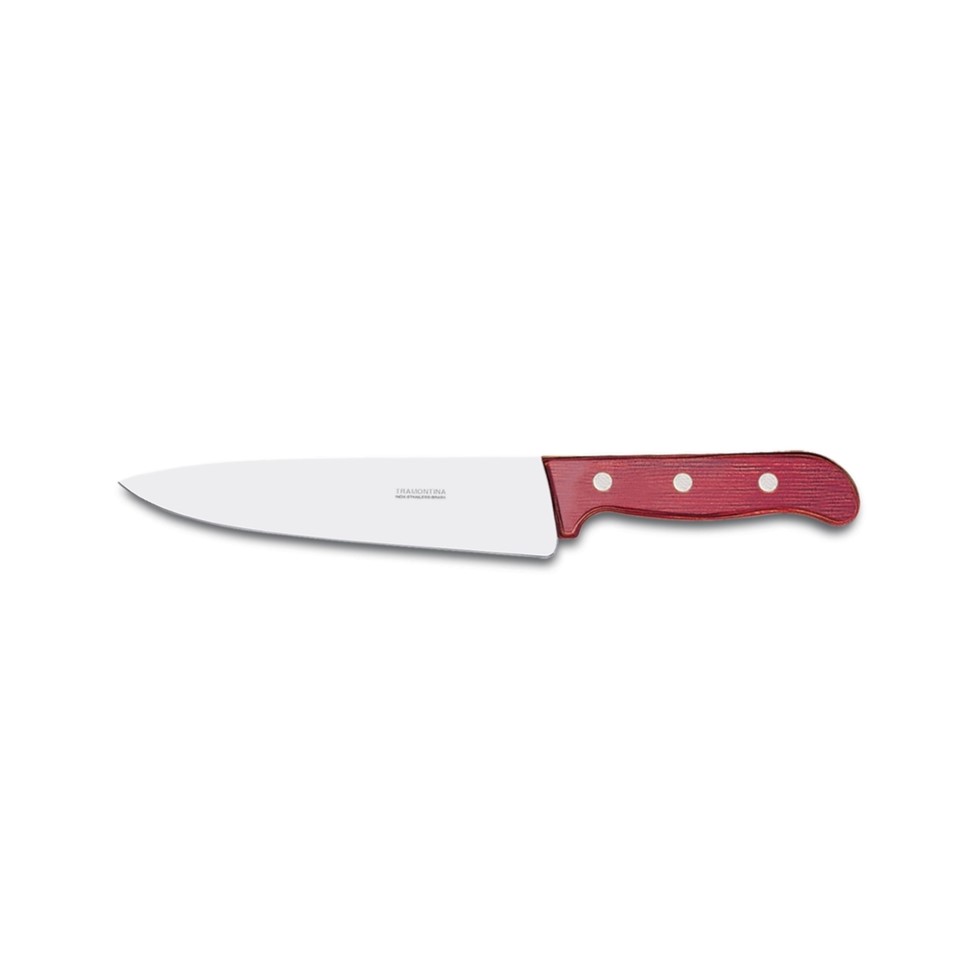 Tramontina Polywood Line, A kitchen knife suitable for domestic or  professional use, the knife is made of stainless steel. The size of the  blade is 17.5 cm and the overall length is