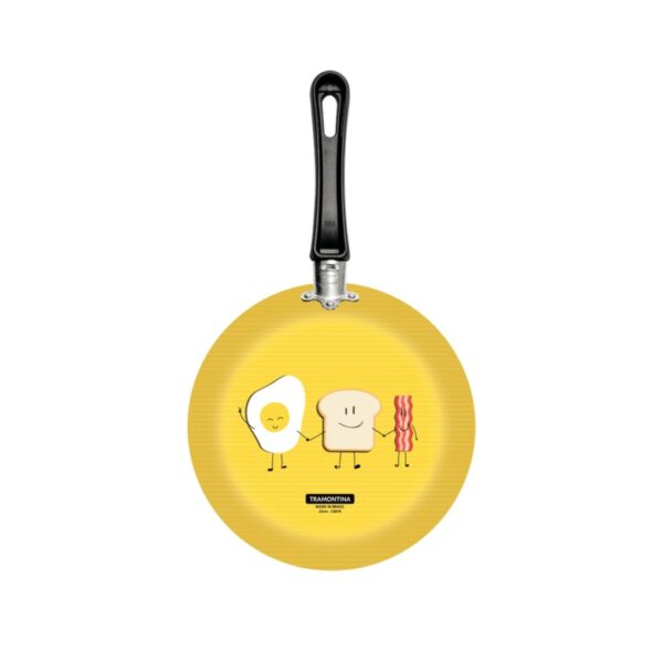 Tramontina Special Collection Yellow Decorated Frying Pan 22cm with Interior Starflon Max PFOA Free Nonstick Coating and Exterior Silicon Finishing