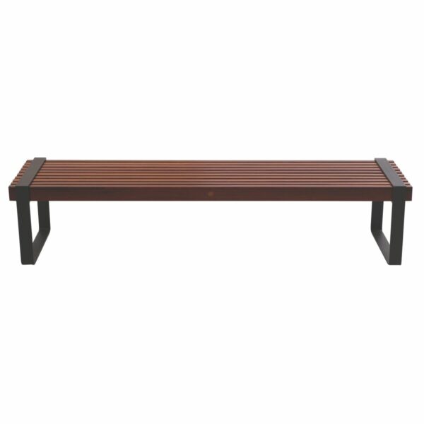 Tramontina Urban Outline 3-Seat Cumaru FSC Wood Bench with Varnished Finish and Steel Structure