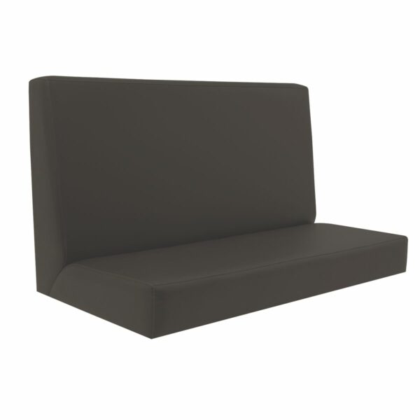 Tramontina Piazza booth cushion with smooth black leatherette upholstery, 1.2 m