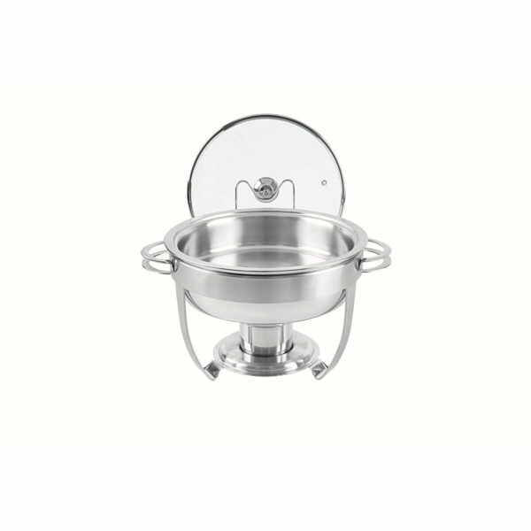 Tramontina Round Stainless Steel  Shafing Dish With Lid Holder and Burner, 4.3 L