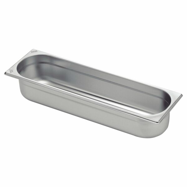 Tramontina GN 2/4 stainless steel food pan without handles, 100 mm deep - Steel 430