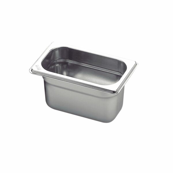 Tramontina GN 1/9 stainless steel food pan without handles, 100 mm deep - Steel 304