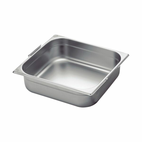 Tramontina GN 2/3 stainless steel food pan with retractable handles, 100 mm deep - Steel 304