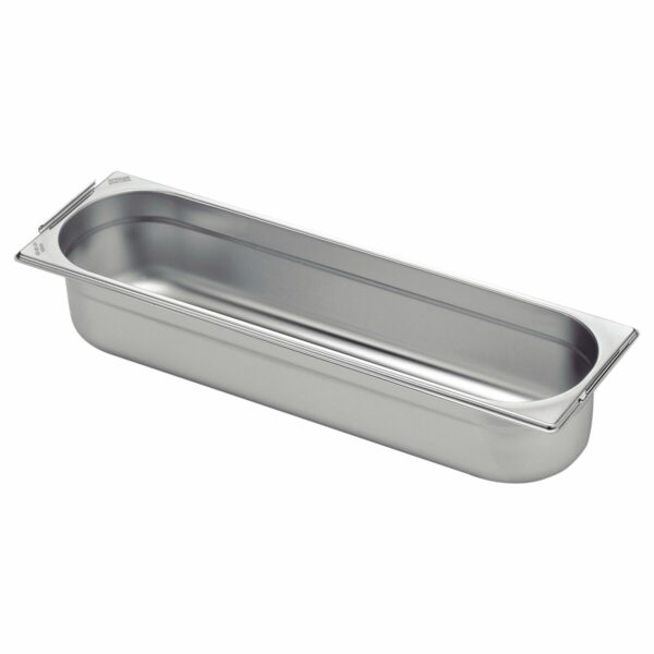 Tramontina GN 2/4 stainless steel food pan with retractable handles, 100 mm deep - Steel 304