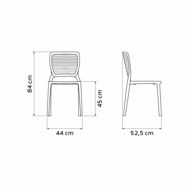 Tramontina Safira Taupe Polypropylene and Fiberglass Chair