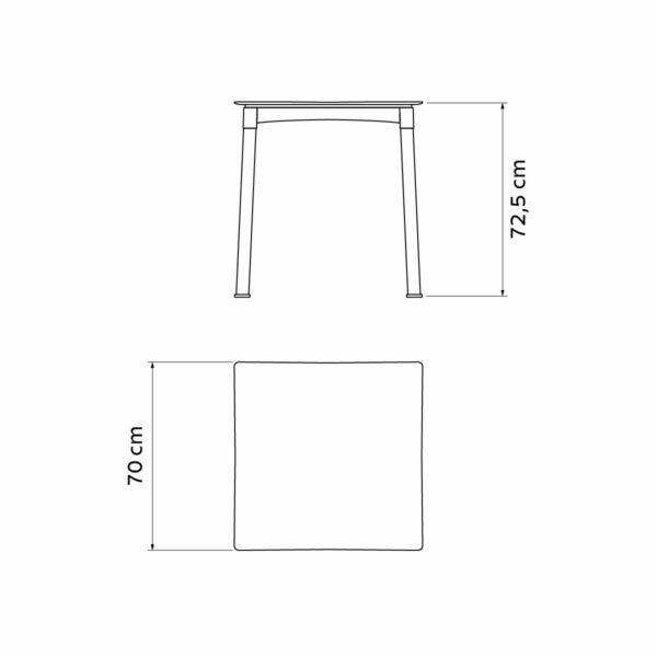 Tramontina Diana White Polypropylene Table with Anodized Aluminum Legs