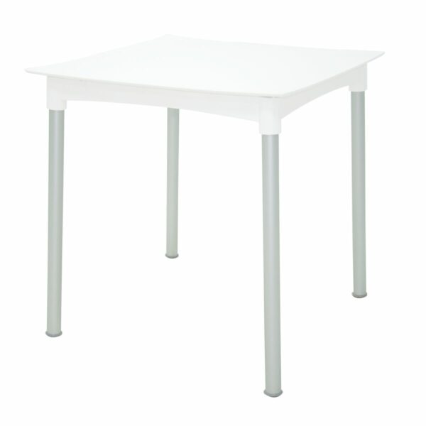 Tramontina Diana White Polypropylene Table with Anodized Aluminum Legs