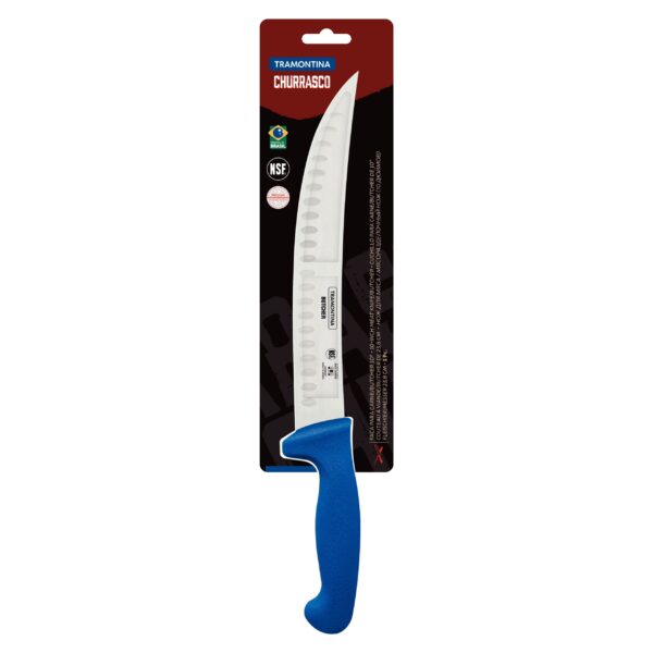 Tramontina Butcher Meat Knife with Stainless-Steel Blade and Blue Polypropylene Handle 10"